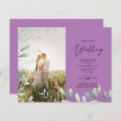 All-in-1 Greenery Leaves Photo Overlay Wedding QR (Voorkant / Achterkant)