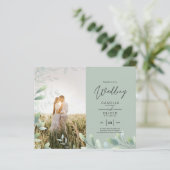 All-in-1 Greenery Leaves Photo Overlay Wedding QR (Staand voorkant)
