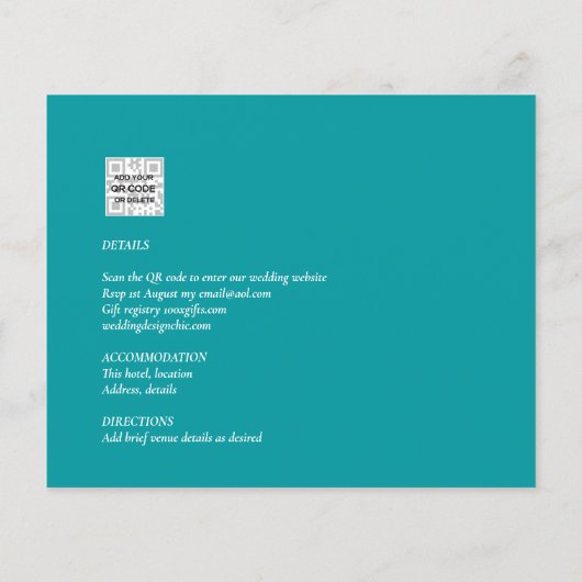 All-in-1 Greenery Leaves Photo Overlay Wedding QR (Achterkant)