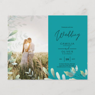 All-in-1 Greenery Leaves Photo Overlay Wedding QR