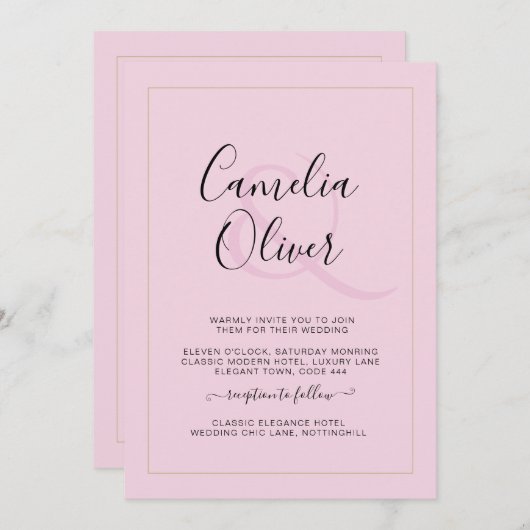 All-in-1 Modern Monochroom Ampersand Bruiloft (Voorkant / Achterkant)