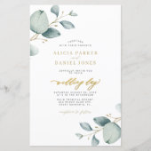 All-in-1 QR-code eucalyptus trouwkaart (Voorkant)