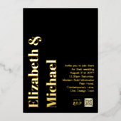 All-in-1 REAL GOLD FOIL Black Photo QR Code Folie  Folie Uitnodiging (Voorkant)