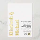 All-in-1 REAL GOLD FOIL White Photo QR Code Modern Folie Uitnodiging (Voorkant)
