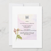 ALL-IN-1 Roze CALLA Lelie Kunst Trouw UITNODIGING (Achterkant)