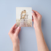 All-in-1 Roze Ombre Foto Overlay Huwelijks QR-code Flyer (Hand)