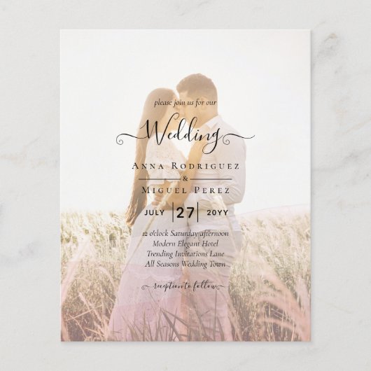 All-in-1 roze ombre Photo Overlay Wedding QR Code (Voorkant)