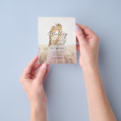 All-in-1 roze ombre Photo Overlay Wedding QR Code Flyer (Hand)