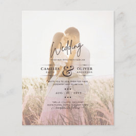 All-in-1 roze ombre Photo Overlay Wedding QR Code Flyer