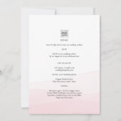 All-in-1 roze ombre Photo Overlay Wedding QR Code Kaart (Achterkant)