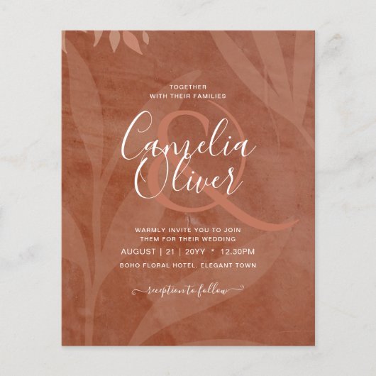 All-in-1 Rustic Terracotta Overlay Wedding Flyer (Voorkant)