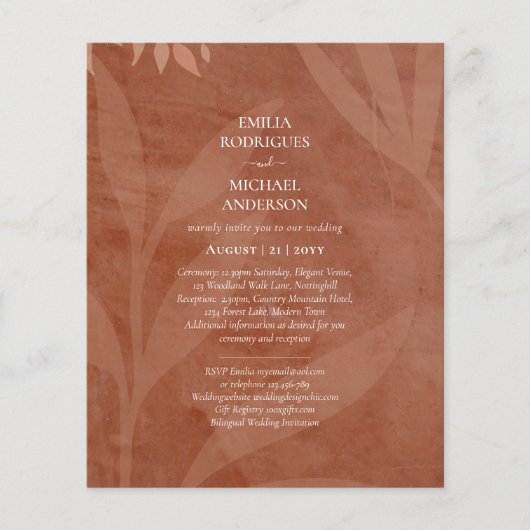 All-in-1 Rustic Terracotta Overlay Wedding Flyer (Voorkant)
