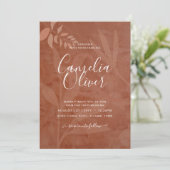All-in-1 Rustic Terracotta Overlay Wedding Kaart (Staand voorkant)
