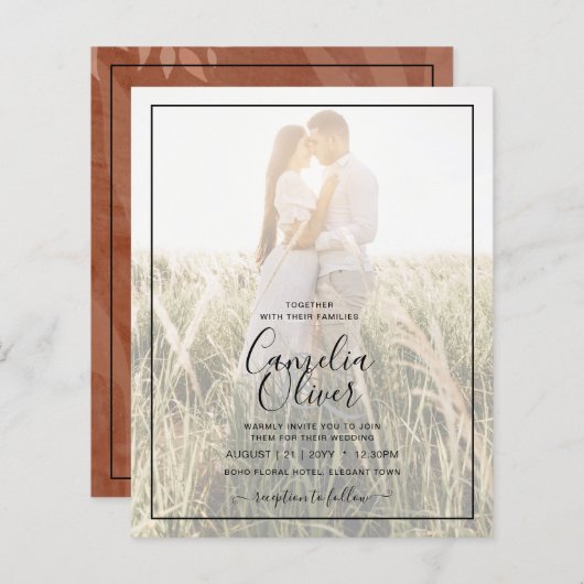 All-in-1 Rustic Terracotta PHOTO Overlay Wedding (Voorkant / Achterkant)