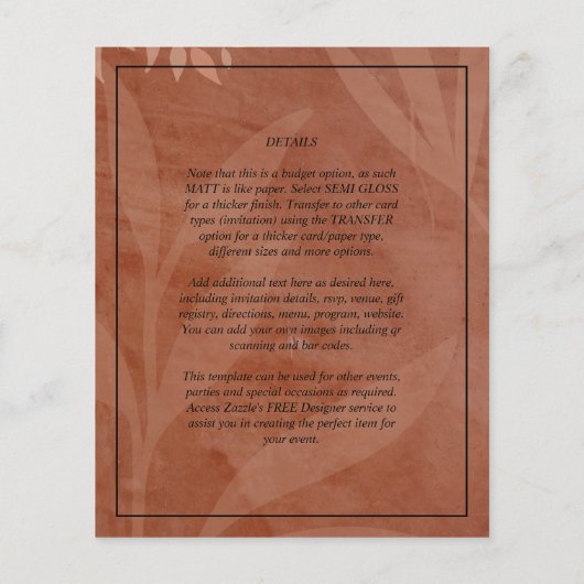 All-in-1 Rustic Terracotta PHOTO Overlay Wedding (Achterkant)