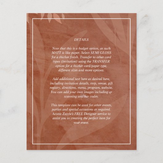 All-in-1 Rustic Terracotta PHOTO Overlay Wedding (Achterkant)