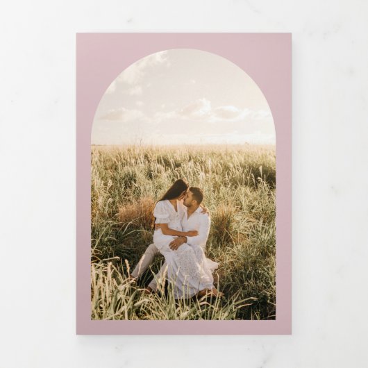 All-in-1 Stof Roze Huwelijk RSVP Programma FOTO (Cover)