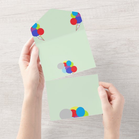 All-in-1 Trouw Uitnodiging : Ballonnen (Afscheurbaar)