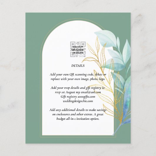 All-in-1 Zee Glas Aqua Groen Gouden Bladeren Bruil Flyer (Achterkant)