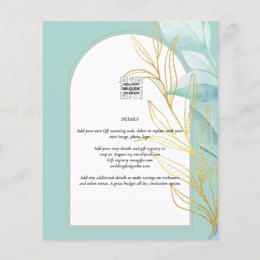 All-in-1 Zee Glas Aqua Groen Gouden Bladeren Bruil Flyer (Achterkant)
