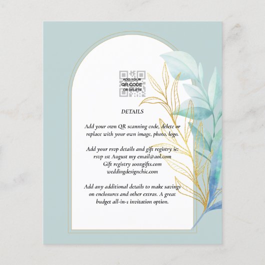 All-in-1 Zee Glas Aqua Groen Gouden Bladeren Bruil Flyer (Achterkant)