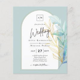 All-in-1 Zee Glas Aqua Groen Gouden Bladeren Bruil Flyer