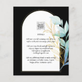 All-in-1 Zee Glass Aqua Green Gold Leaves Wedding Flyer (Achterkant)
