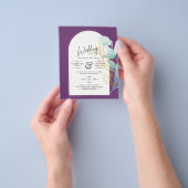 All-in-1 Zee Glass Aqua Green Gold Leaves Wedding Flyer (Hand)