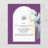 All-in-1 Zee Glass Aqua Green Gold Leaves Wedding Flyer (Achterkant)