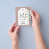 All-in-1 Zee Glass Aqua Green Gold Leaves Wedding Flyer (Hand)