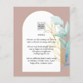 All-in-1 Zee Glass Aqua Green Gold Leaves Wedding Flyer (Achterkant)