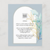 All-in-1 Zee Glass Aqua Green Gold Leaves Wedding Flyer (Achterkant)