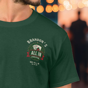 “All In Before the Ring” Poker vrijgezellenfeest T-shirt