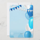 All-in-Blue Photo Birthday Invitation Kaart (Achterkant)