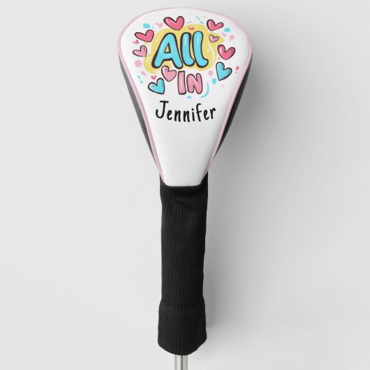 "All in" gepersonaliseerde graffiti-stijl Golfheadcover (Voorkant)