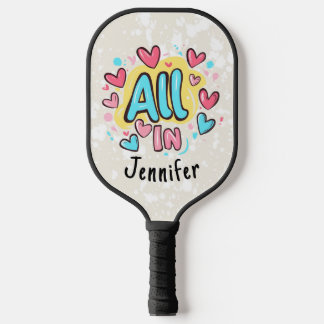 "All in" gepersonaliseerde graffiti-stijl Pickleball Paddle