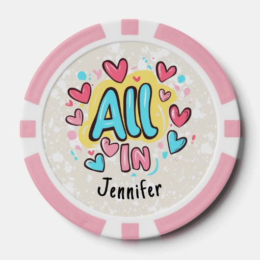 "All in" gepersonaliseerde graffiti-stijl Poker Chips (Voorkant)