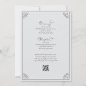 All-In-On Simple Classic Black & White Wedding Kaart (Achterkant)