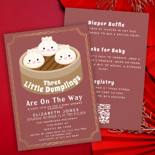 All In Once Little Dumpling Drilling Baby Shower Kaart
