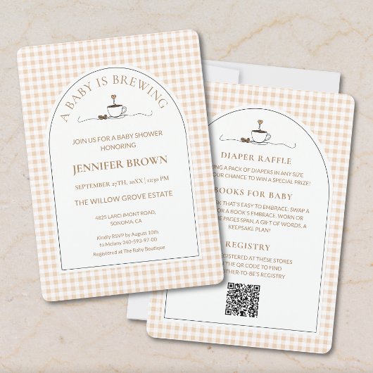 All in One A Baby Is Brewing Coffee Baby Shower Kaart