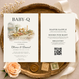 All in One Achtertuin Baby-Q BBQ Baby Shower Kaart
