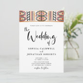 All-in-One African Motif Calligraphy Wedding Kaart (Staand voorkant)