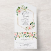 All-in-One Airy Blush Gold Vrijgezellenfeest Invit All In One Uitnodiging (Binnen)