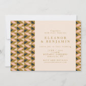 All-in-One Art Deco Blush and Gold Wedding Kaart (Voorkant)