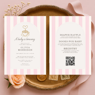 All in One Baby Brouwt Koffie Roze Baby Shower Kaart
