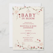 All in One Baby in Bloom QR Code Douche Uitnodigin Kaart (Voorkant)