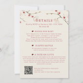 All in One Baby in Bloom QR Code Douche Uitnodigin Kaart (Achterkant)