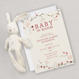 All in One Baby in Bloom QR Code Douche Uitnodigin Kaart