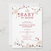All in One Baby in Bloom QR Code Douche Uitnodigin Kaart (Voorkant)