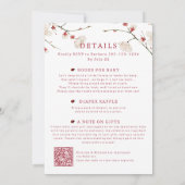 All in One Baby in Bloom QR Code Douche Uitnodigin Kaart (Achterkant)